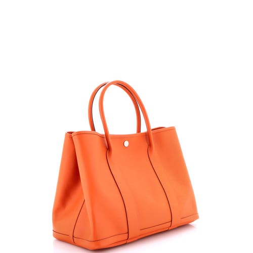 Pre-owned Hermes  Hermes Garden Party Tote Leather 36 In Orange