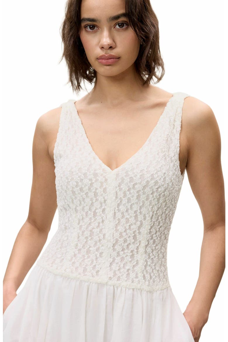 Fiona Mixed Media Dress, Alternate, color, WHITE