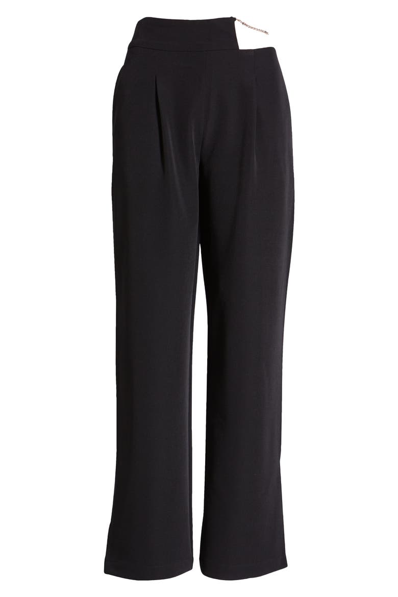 Cutout High Waist Pants, Alternate, color, BLACK