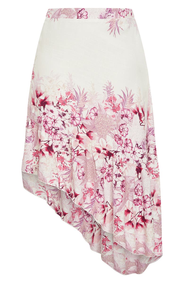 City Chic Isabella Border Asymmetric Skirt, Alternate, color, Sweet