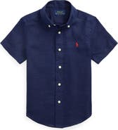 Polo Ralph Lauren Kids' Short Sleeve Linen Button-Down Shirt