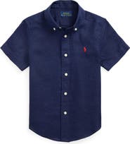 Polo Ralph Lauren Kids' Short Sleeve Linen Button-Down Shirt
