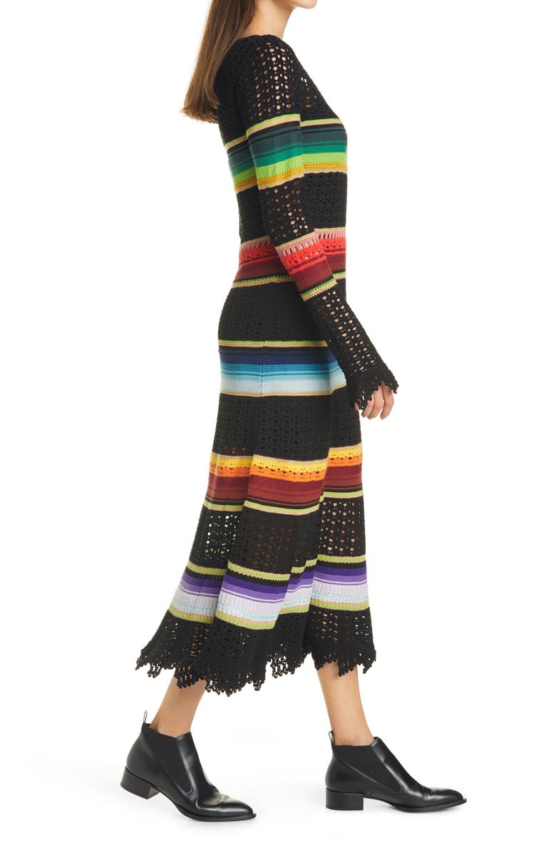 Polo Ralph Lauren Serape Stripe Crochet Midi Dress, Alternate, color,
