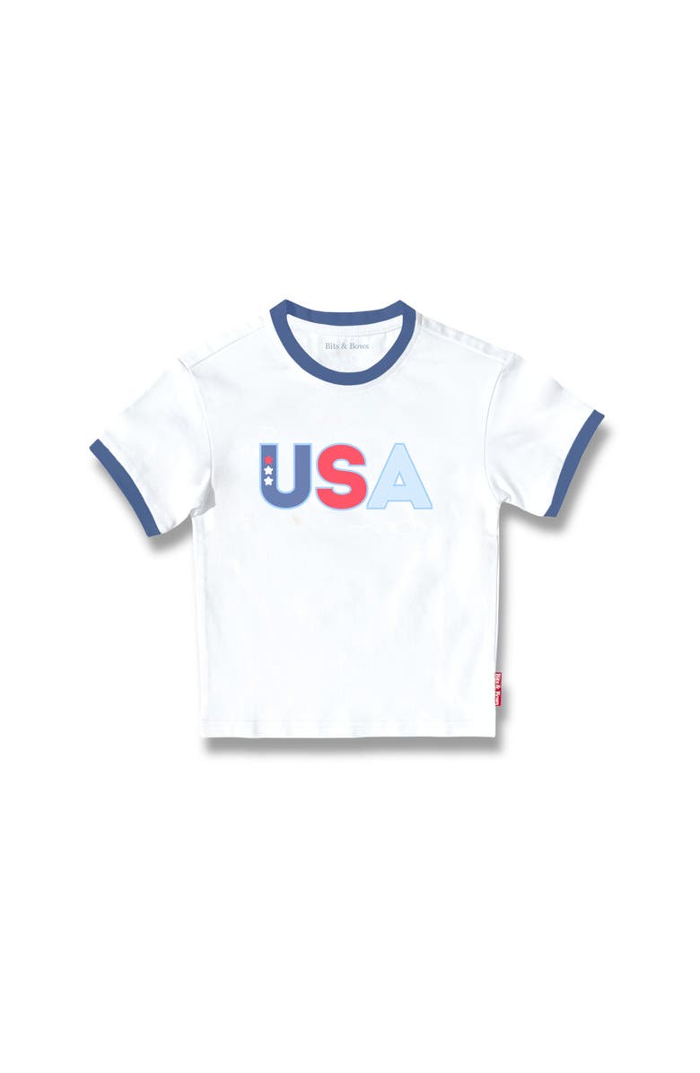 Bits & Bows USA Patriotic T-Shirt, Main, color, Red/White/Blue