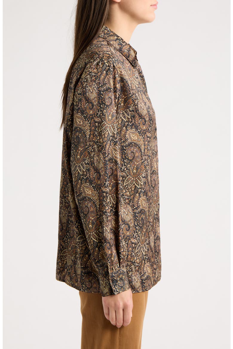 Paisley Long Sleeve Shirt, Alternate, color, BLACK