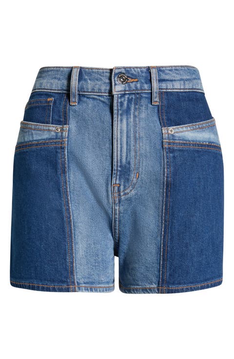 Elijah Colorblock Denim Shorts (Rebel Blue Colorblock)
