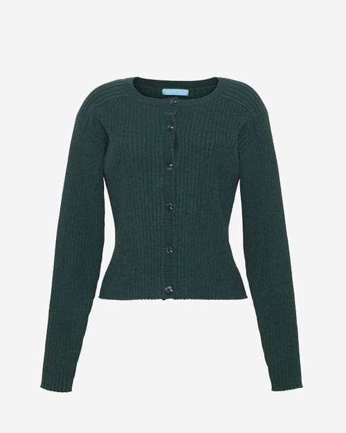 Draper James Luxe Cropped Rib Cardigan In Green