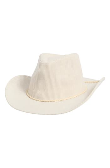 David & Young Corduroy Cowboy Hat In White