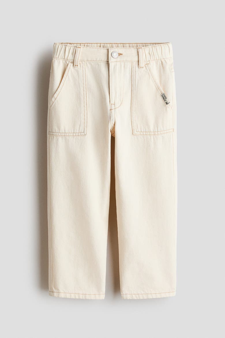 Loose Fit Tapered Leg Jeans, Alternate, color, Cream