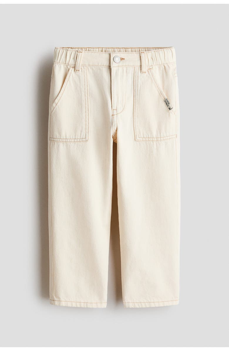 H&M Loose Fit Tapered Leg Jeans, Alternate, color, Cream