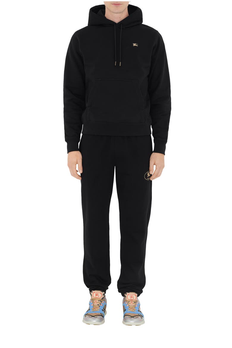 Knight Stamp Cotton Jogging Pants, Main, color, Black
