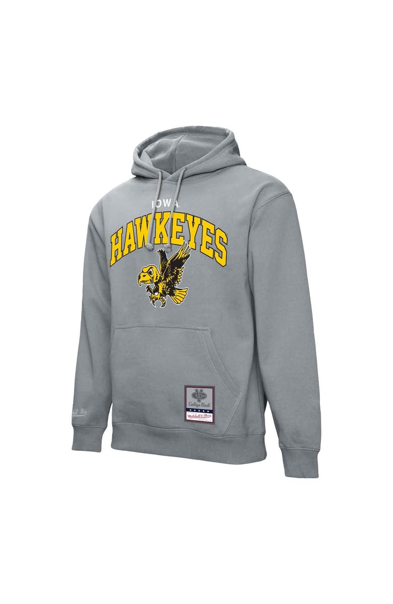 Mitchell & Ness Men's Mitchell & Ness  Heather Gray Iowa Hawkeyes Classic Arch Pullover Hoodie, Alternate, color, Heather Gray