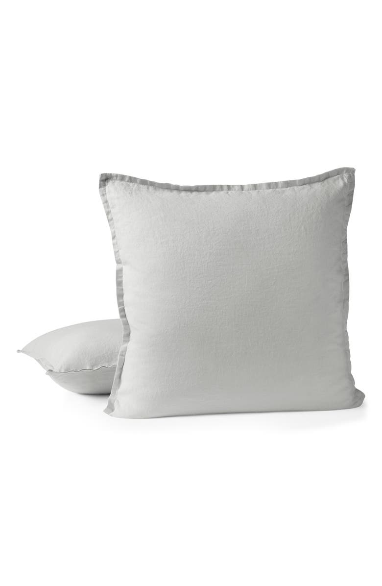 Coyuchi Relaxed Organic Linen Pillow Cover, Main, color, Fog