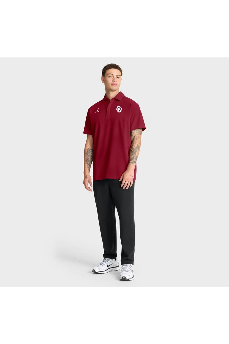 Men's Jordan Brand Crimson Oklahoma Sooners 2025 Coaches Sideline Polo, Alternate, color, Crimson
