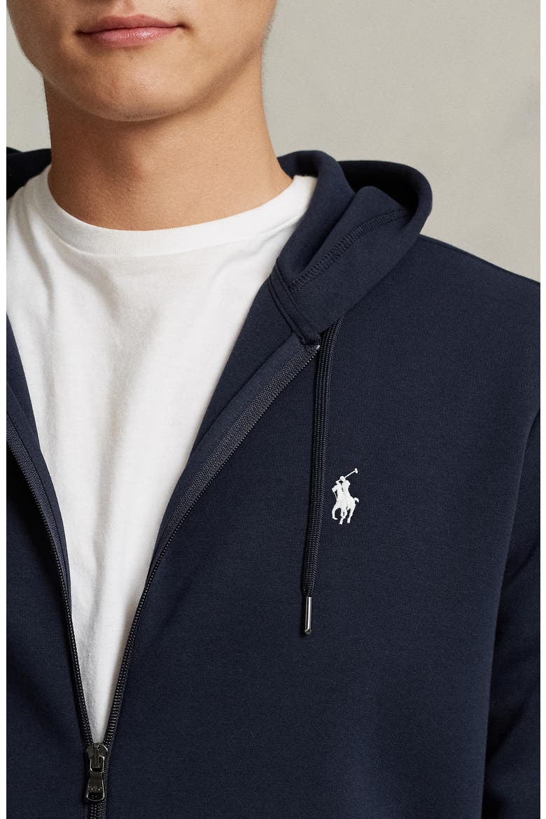 Double Knit Zip-Up Hoodie, Alternate, color, AVIATOR NAVY