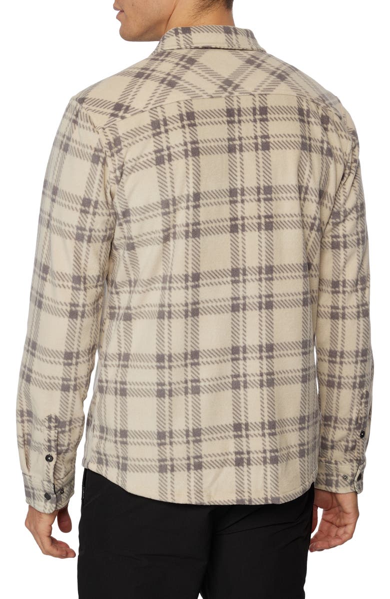 O'Neill Glacier Plaid Fleece Snap-Up Shirt, Alternate, color, Light Khaki