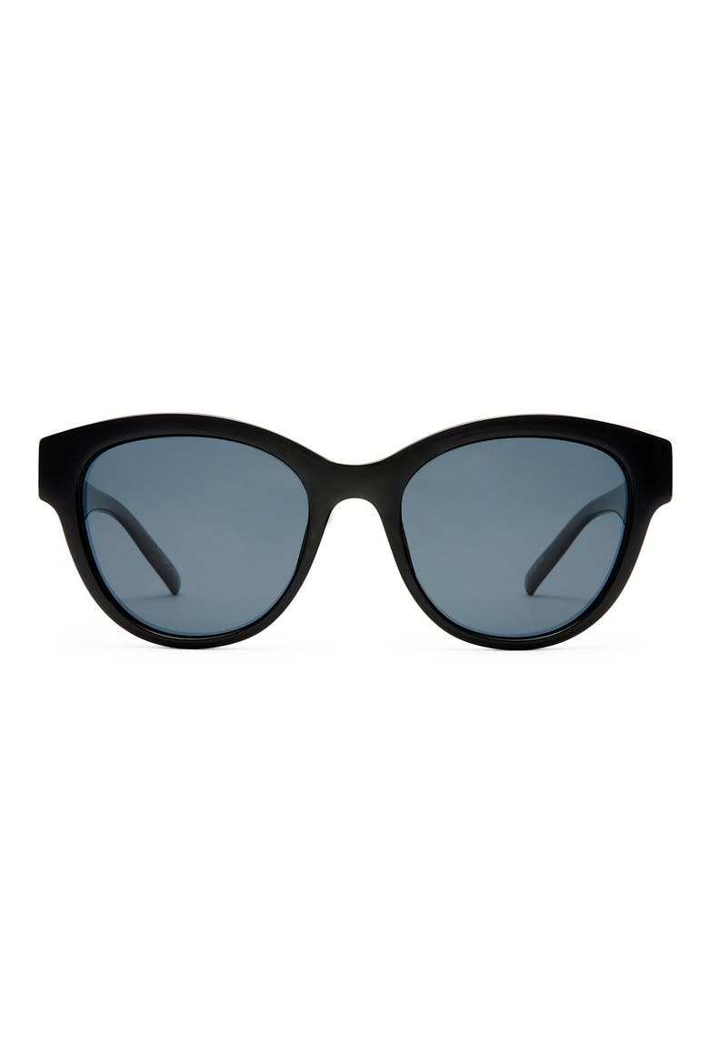 Majestic 53mm Polarized Round Sunglasses, Main, color, BLACK / SMOKE MONO POLARIZED