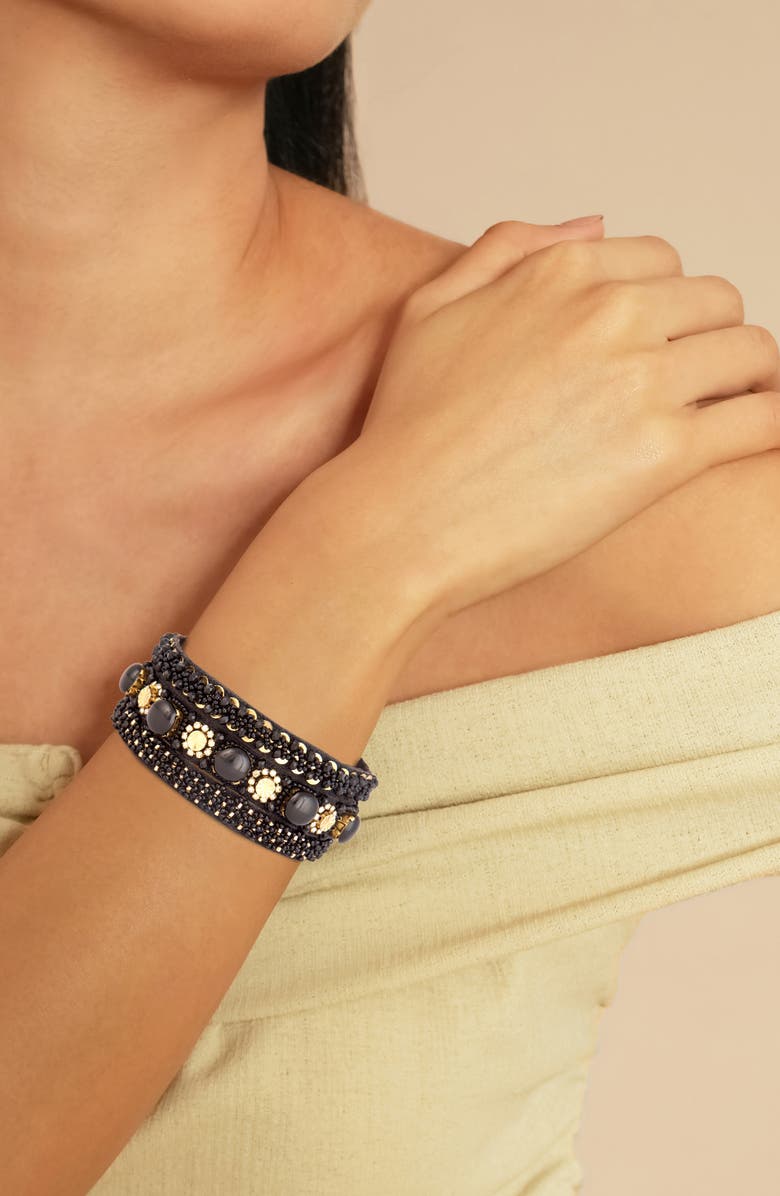 Deepa Gurnani Reed Bead & Crystal Bracelet, Alternate, color, 