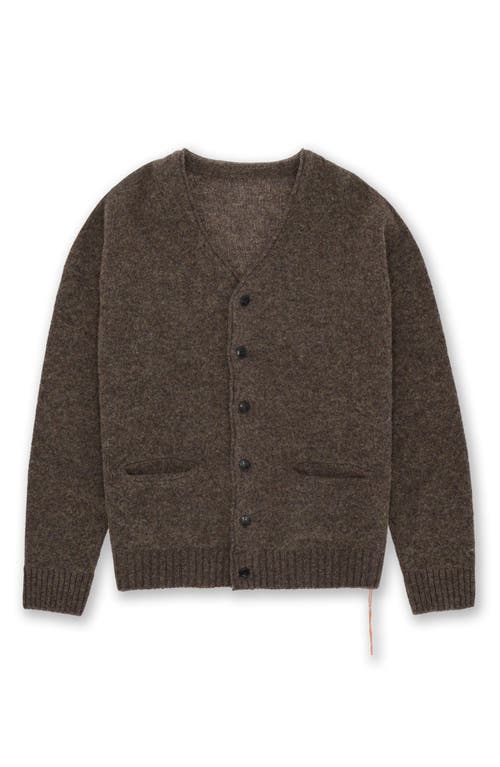 Fortela Edmund Merino Wool Cardigan In Brown
