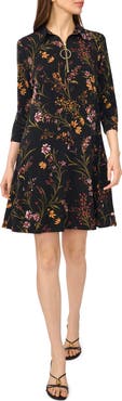 MSK Quarter Zip A-Line Dress