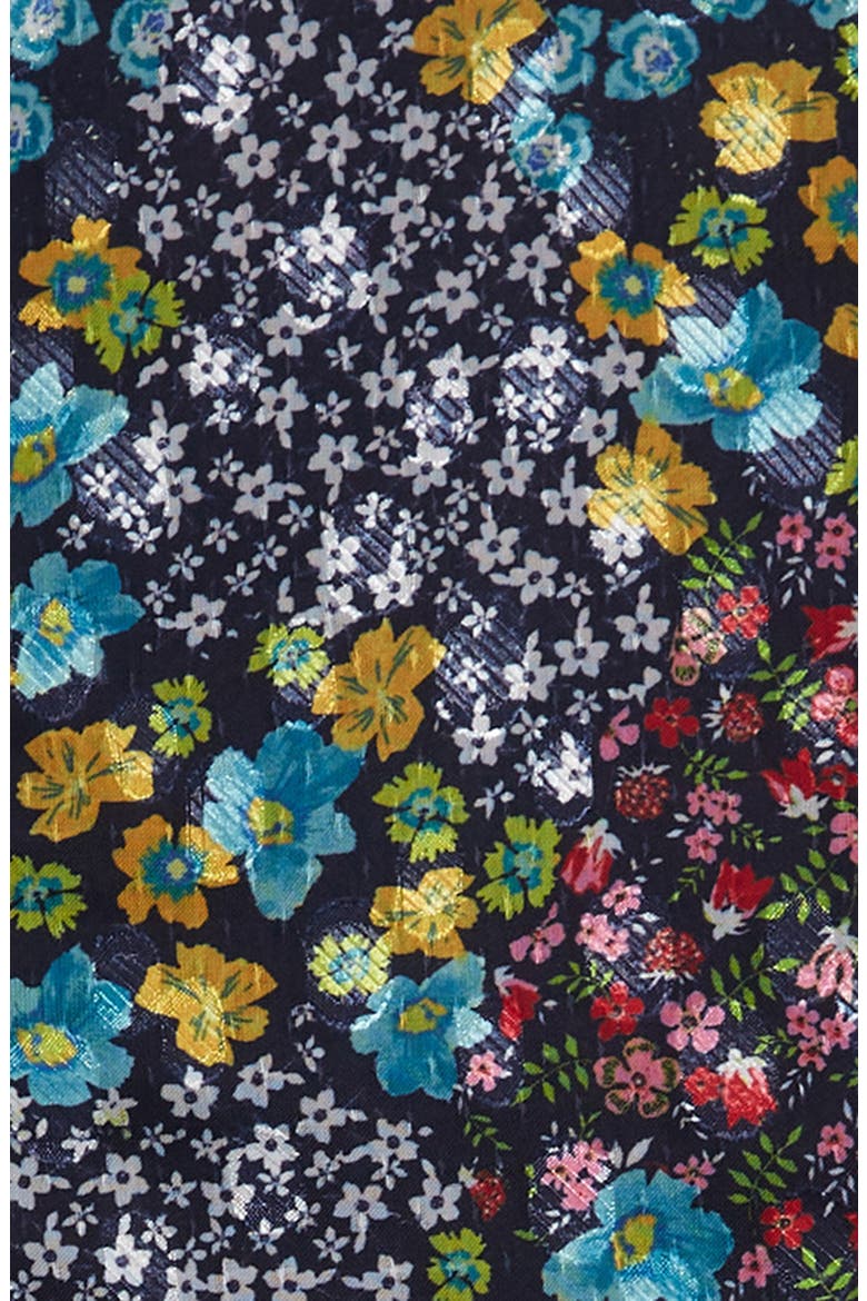 Kids' Floral Tie Back Skater Dress, Alternate, color, BLACK MULTI