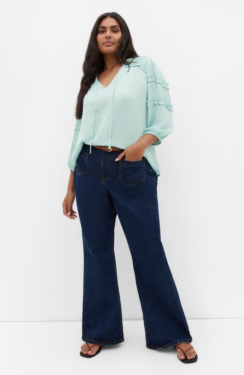 City Chic Drama Queen Ruffle Top, Alternate, color, 