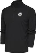 ANTIGUA Men's Antigua Charcoal Detroit Pistons Metallic Logo Tribute Quarter-Zip Pullover