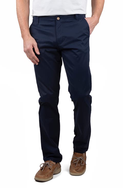 Straight Leg Stretch Cotton Blend Chino Pants