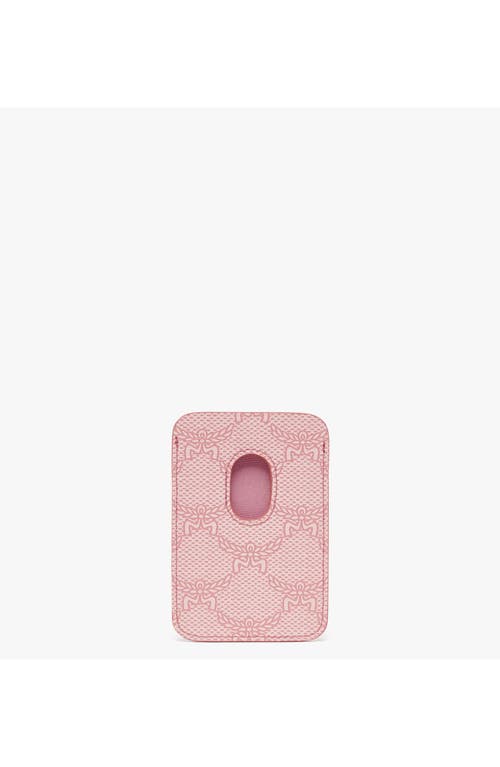 Mcm Himmel N/s Card Case In Silver Pink