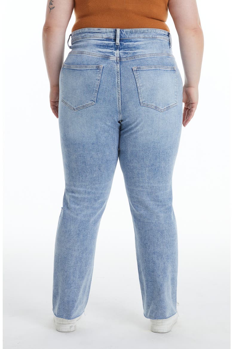 Ally High Waist Distressed Straight Leg Jeans, Alternate, color, LIGHT BLUE