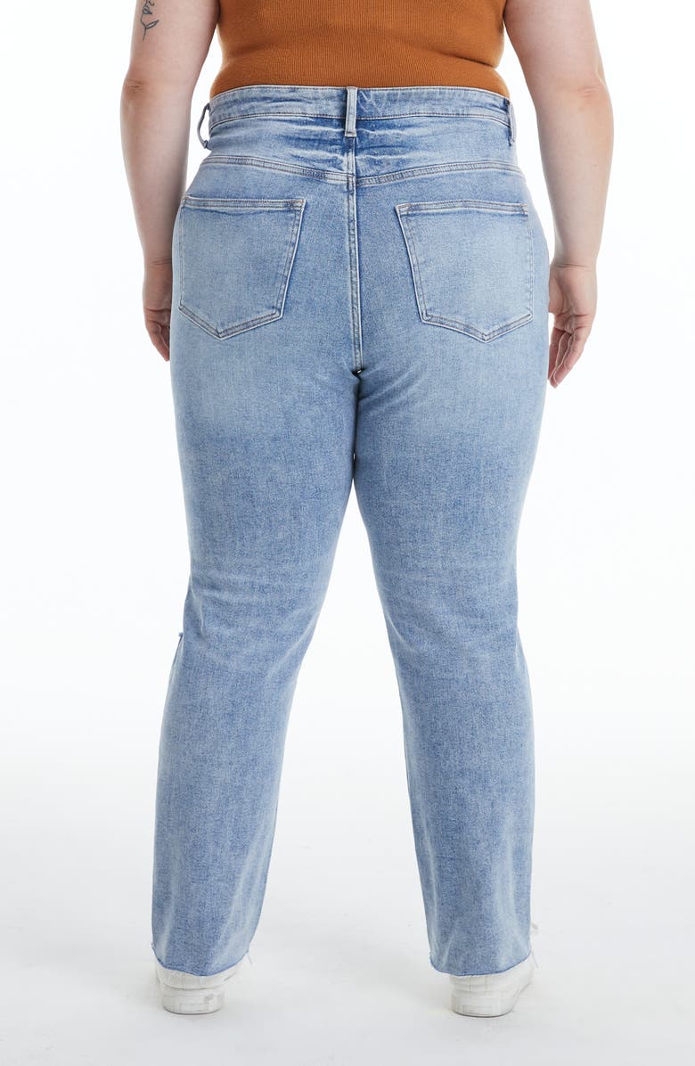 Bayeas Ally High Waist Distressed Straight Leg Jeans, Alternate, color, Light Blue