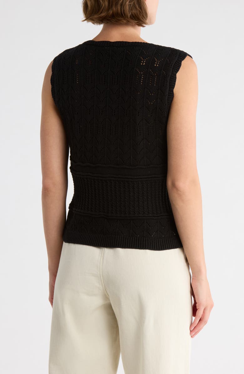Melrose and Market Mixed Stitch Sweater Vest, Alternate, color, Black