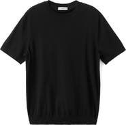 MANGO Short Sleeve Cotton Crewneck Sweater