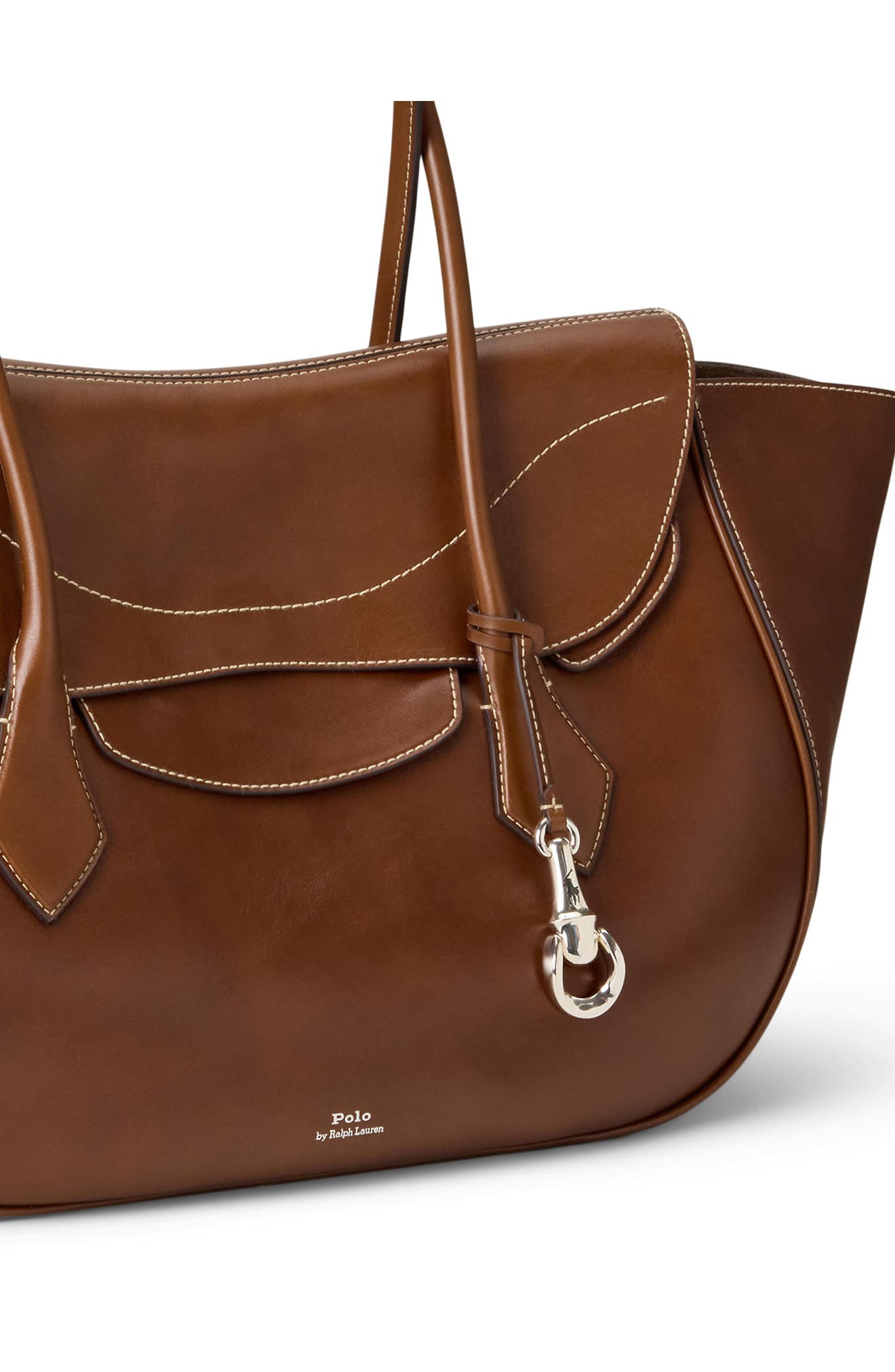 Large Polo Blaze Tumbled Leather Shoulder Bag, Alternate, color, CHESTNUT