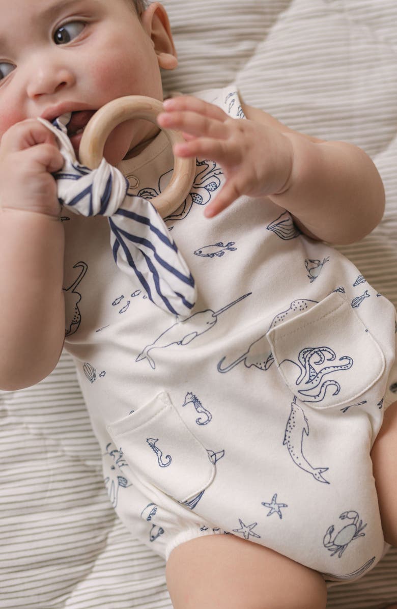 Pehr Life Aquatic Print Organic Cotton Romper, Alternate, color, 