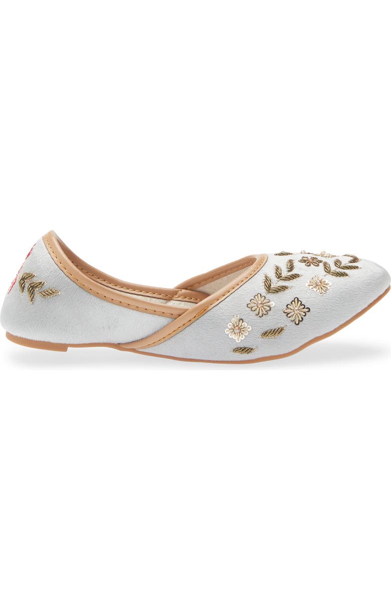 FUCHSIA Nawal Embroidered Flat, Alternate, color, Gray