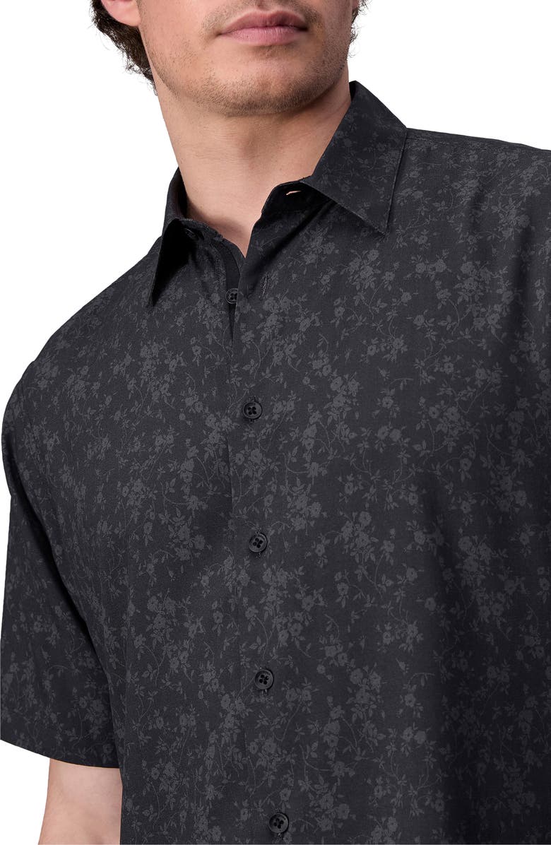 rag & bone Dalton Floral Short Sleeve Button-Up Shirt, Alternate, color, Black Floral
