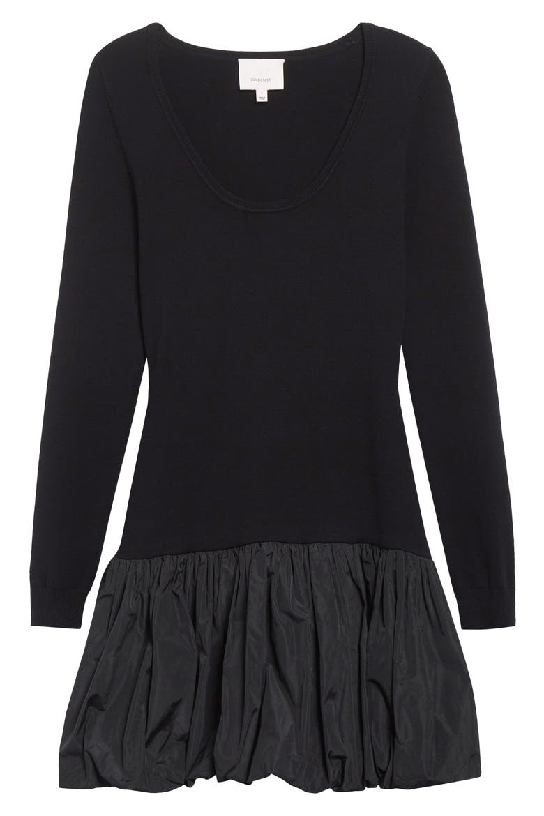 Brisa Long Sleeve Minidress, Alternate, color, BLACK