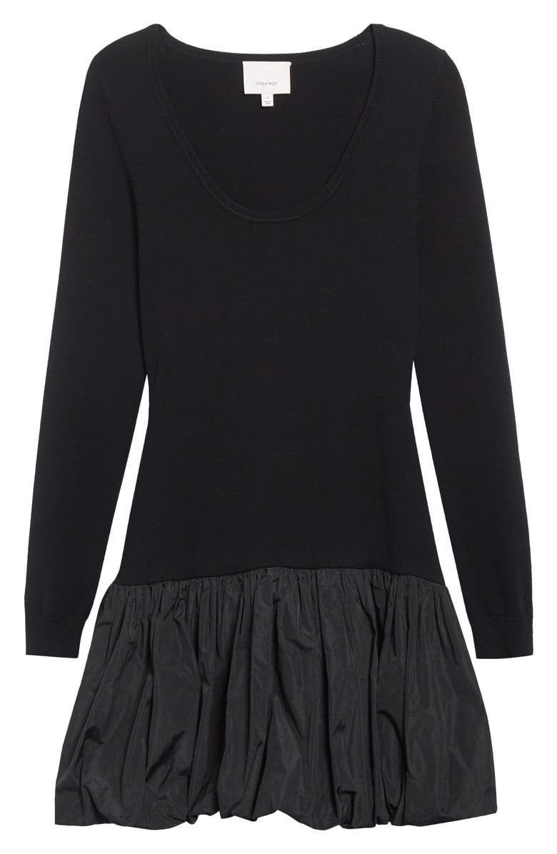 Cinq à Sept Brisa Long Sleeve Minidress, Alternate, color, Black