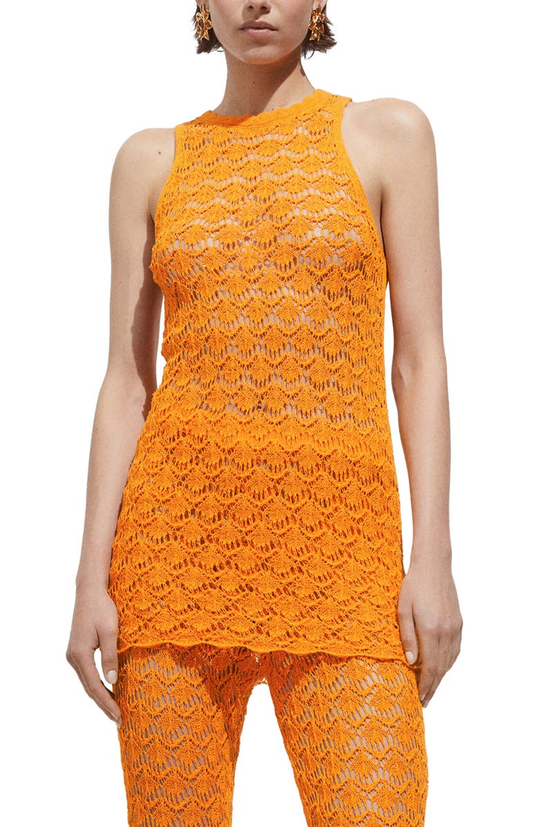 MANGO Crochet Minidress, Main, color, 