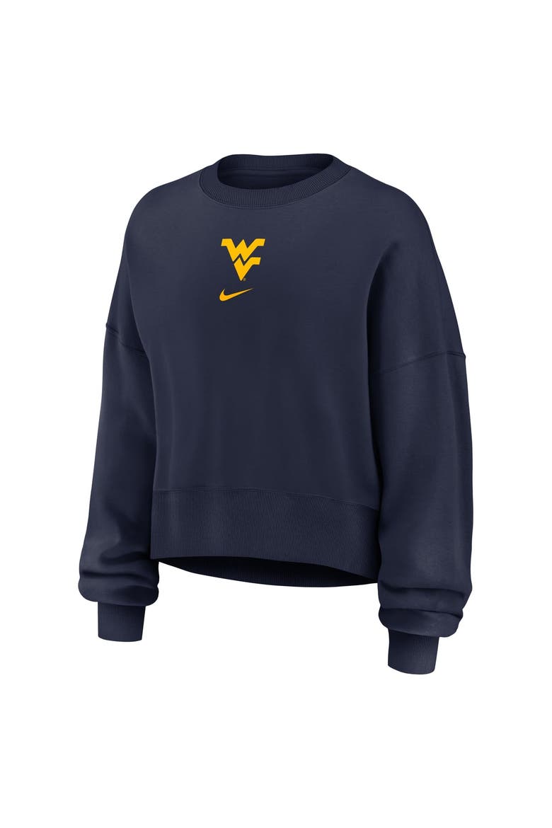 Women's Nike Navy West Virginia Mountaineers Oversized Phoenix Pullover Sweatshirt, Alternate, color, Navy