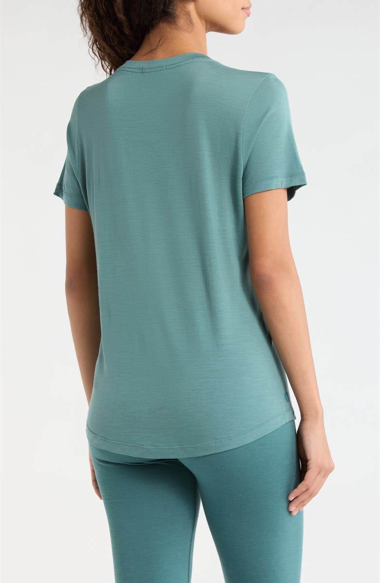 Smartwool Ultralite V-Neck Short Sleeve Merino Wool Blend T-Shirt, Alternate, color, Dusty Teal