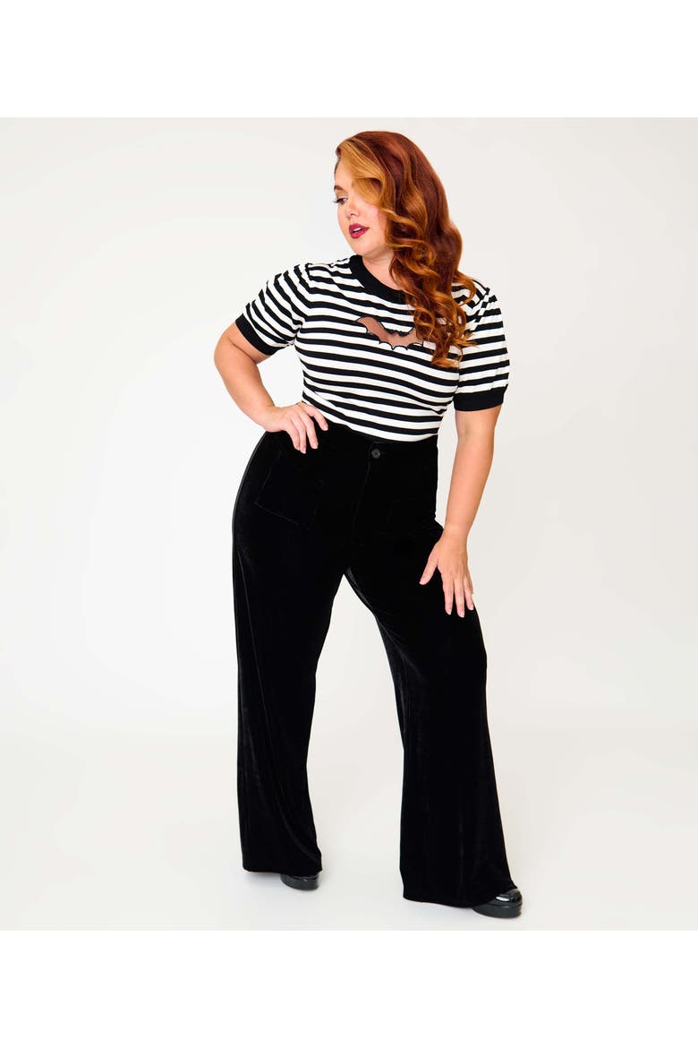 Scallop Hem Corduroy Mini Skirt, Alternate, color, Black & Orange Stripe
