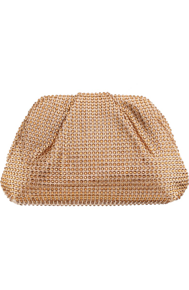 Nina Crystal Frame Satchel, Alternate, color, Taupe