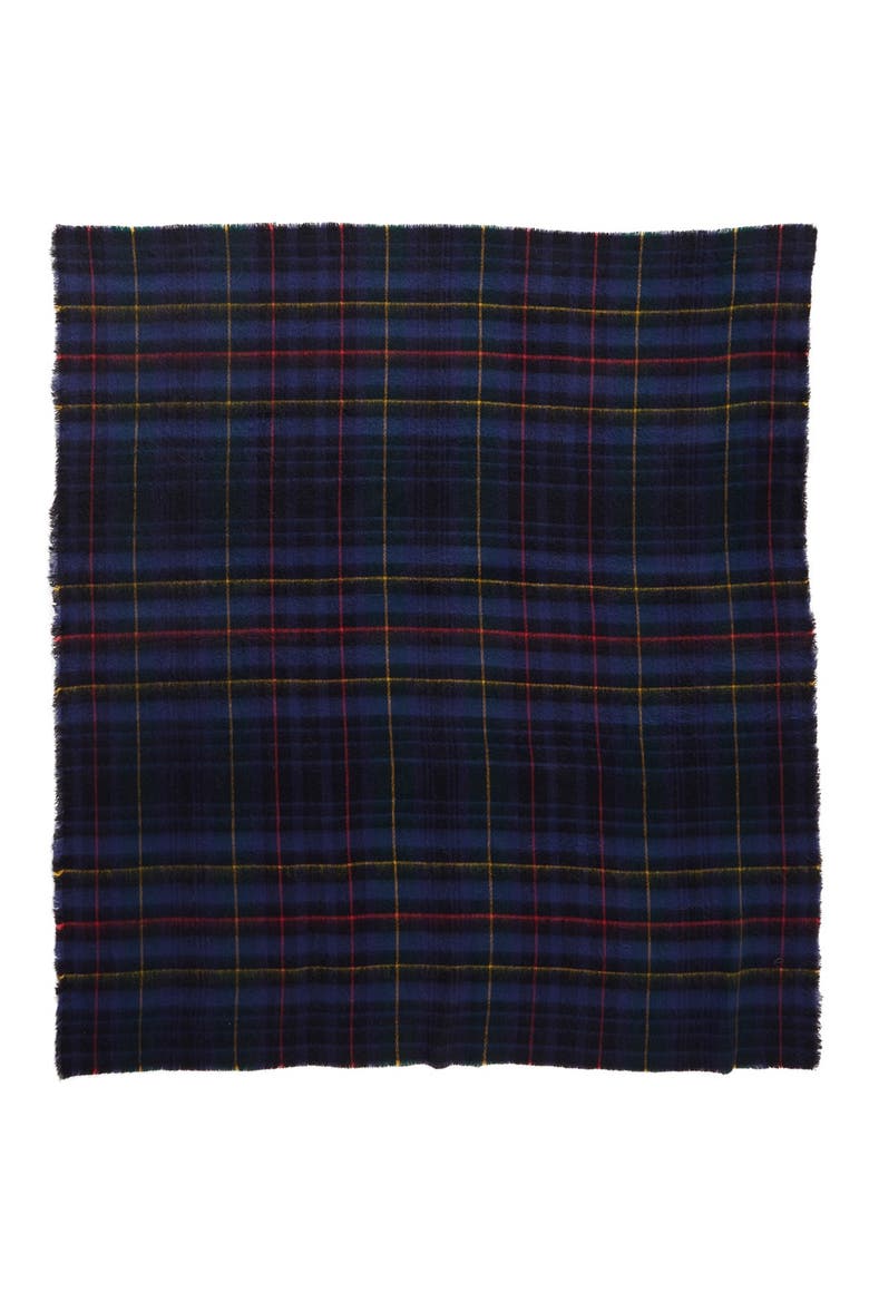 'Anya' Plaid Oversize Square Scarf, Alternate, color, NAVY MULTI