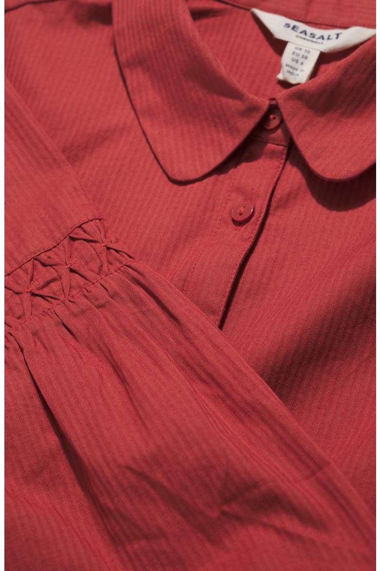 Sapling Organic Cotton Button-Up Shirt, Alternate, color, DEEP RUST