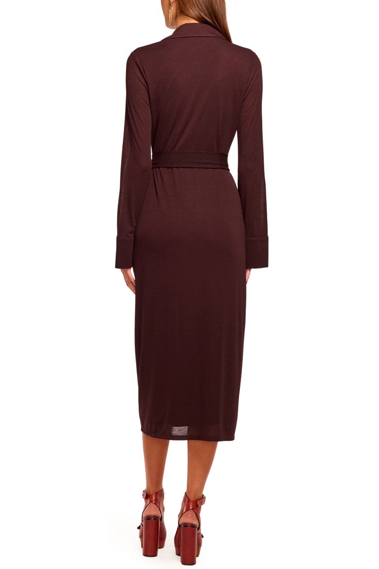 Lydia Long Sleeve Tie Belt Shirtdress, Alternate, color, BLACKBERRY
