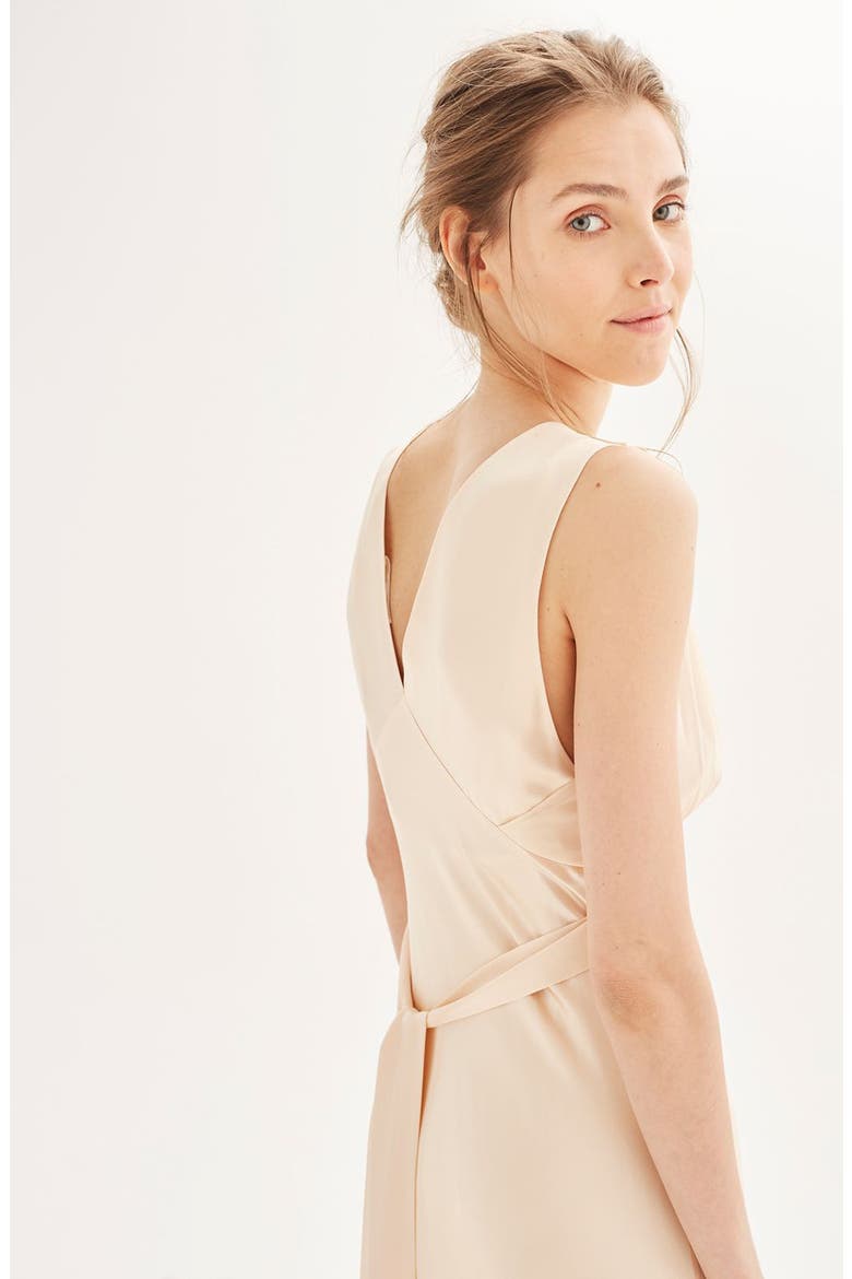 Bride Embroidered Silk Gown, Alternate, color, NUDE