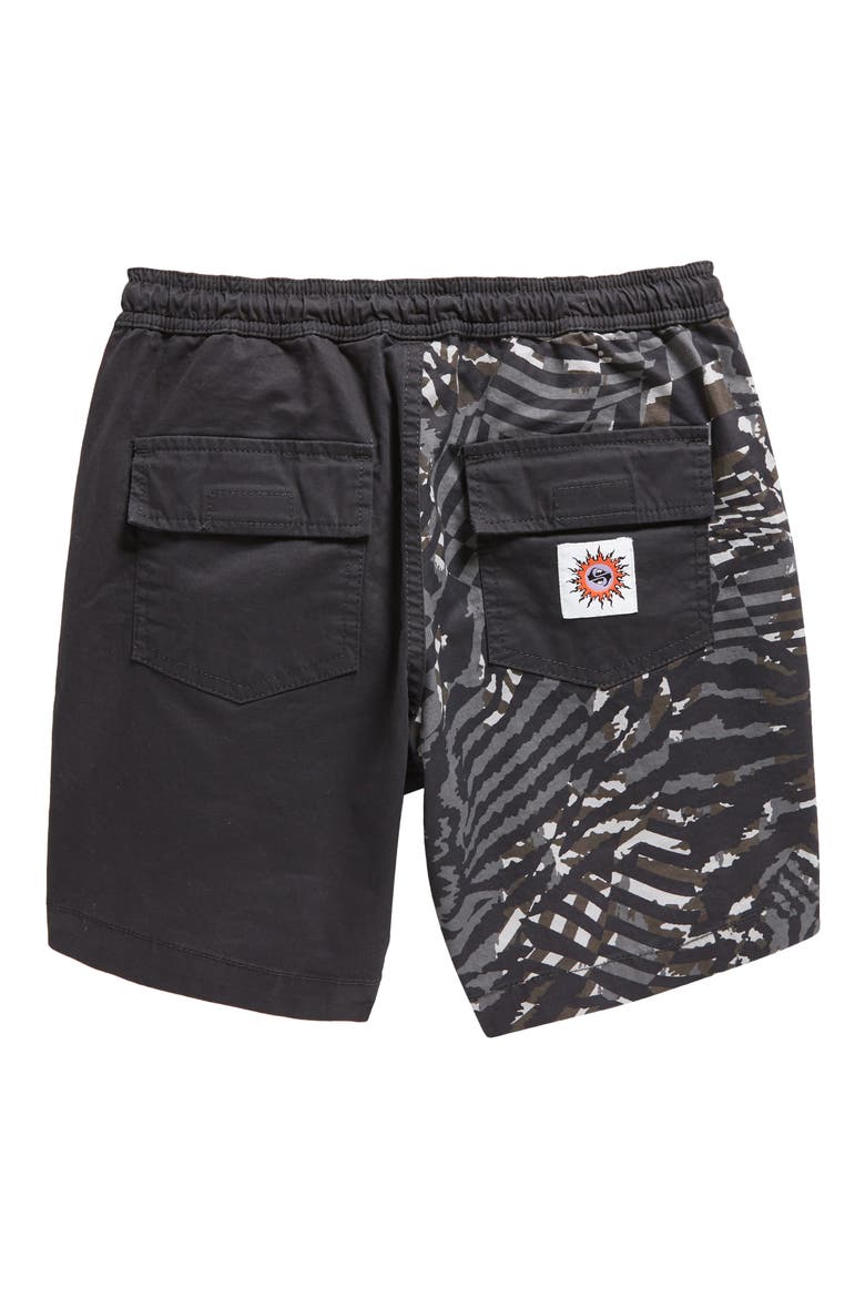 Kids' Radical Times Stretch Cotton Shorts, Alternate, color, BLACK