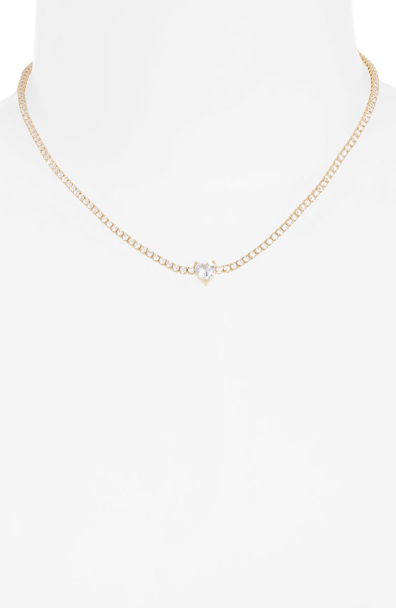 FRASIER STERLING In a Heartbeat Tennis Necklace, Alternate, color, Gold